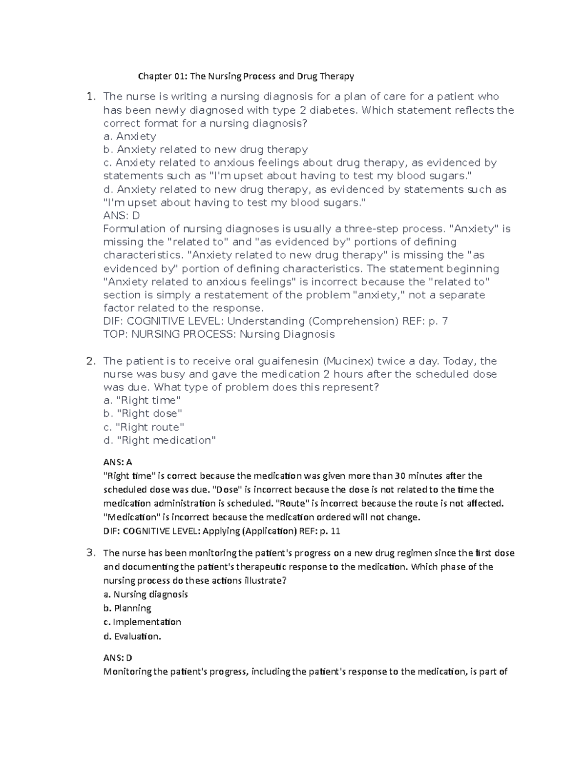 Chapter 01 - Pharmacology for Nursing practice materials for exam ...