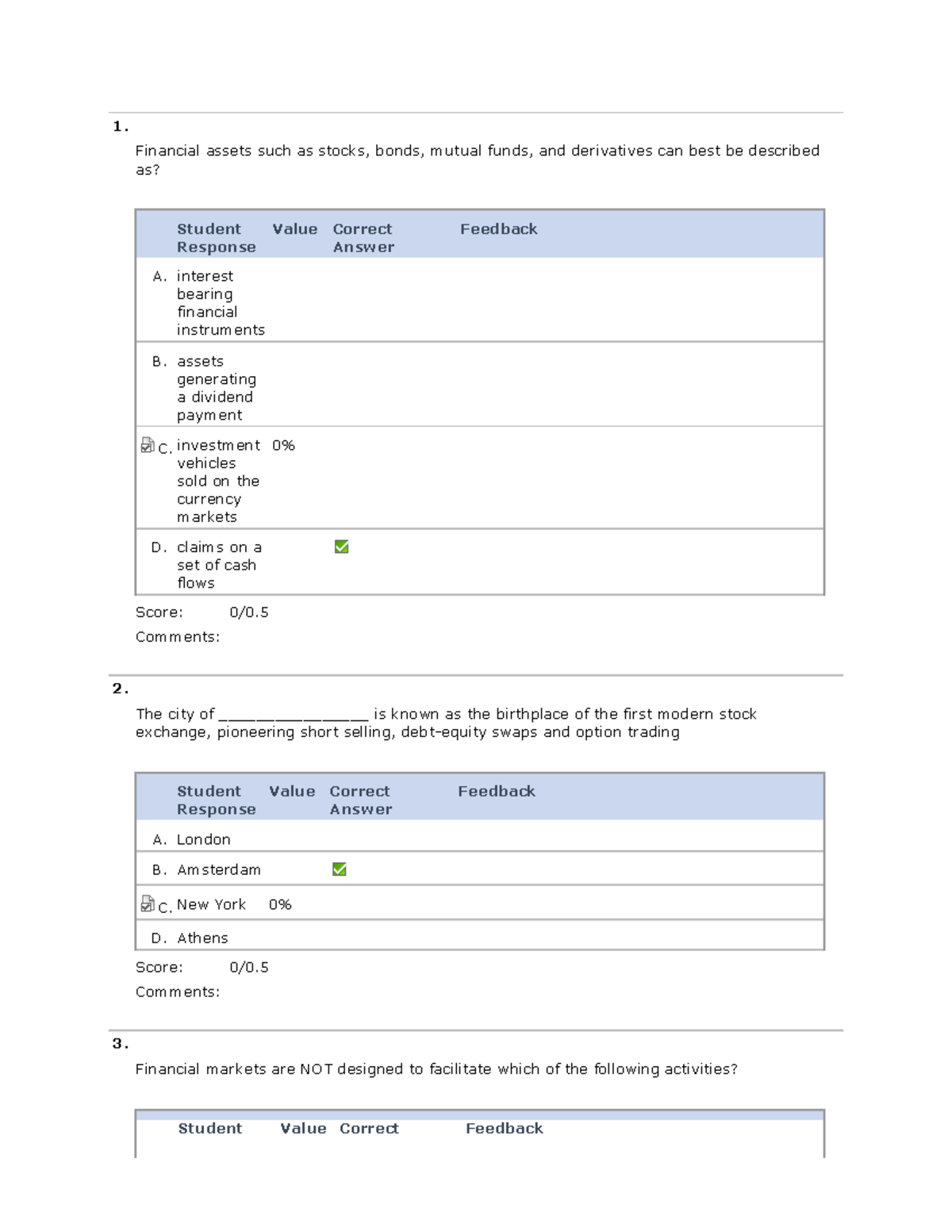 Quiz 10 - Quiz 10 - 1. Financial Assets Such As Stocks, Bonds, Mutual ...