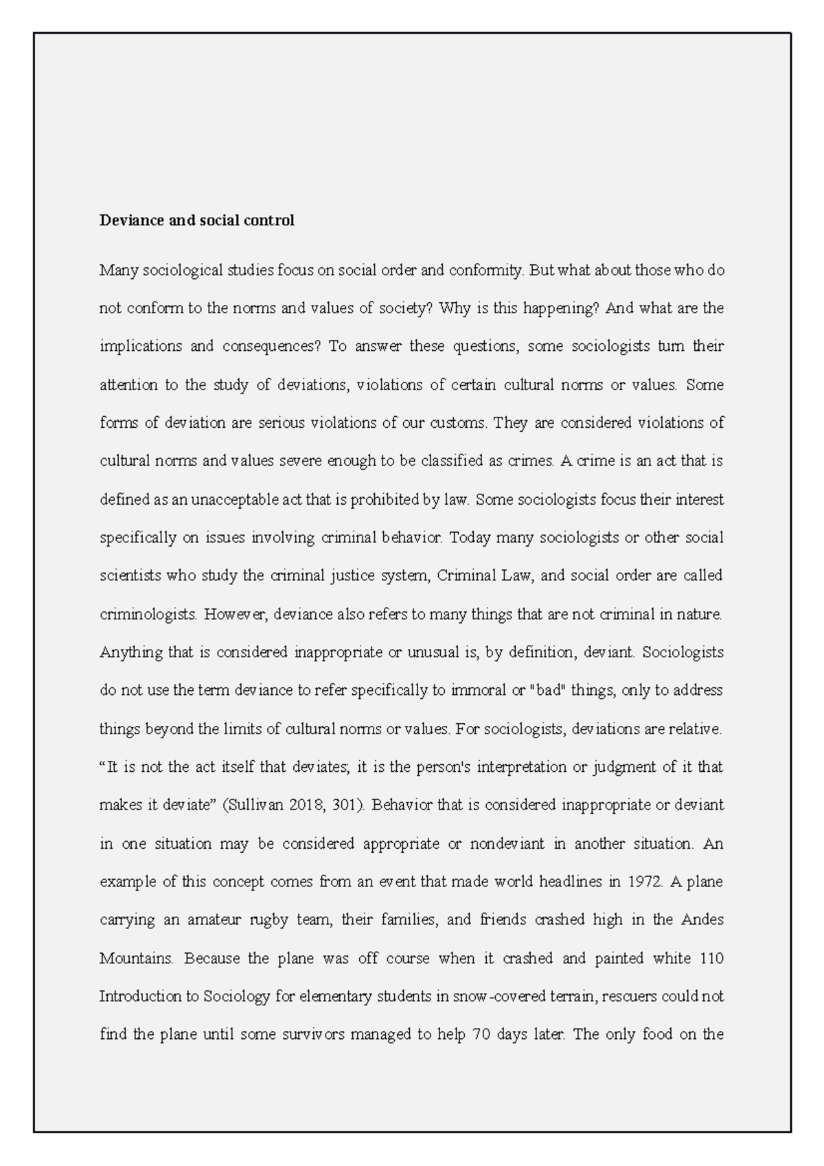 Documents Notes Sociology - Deviance and social control - Deviance and ...