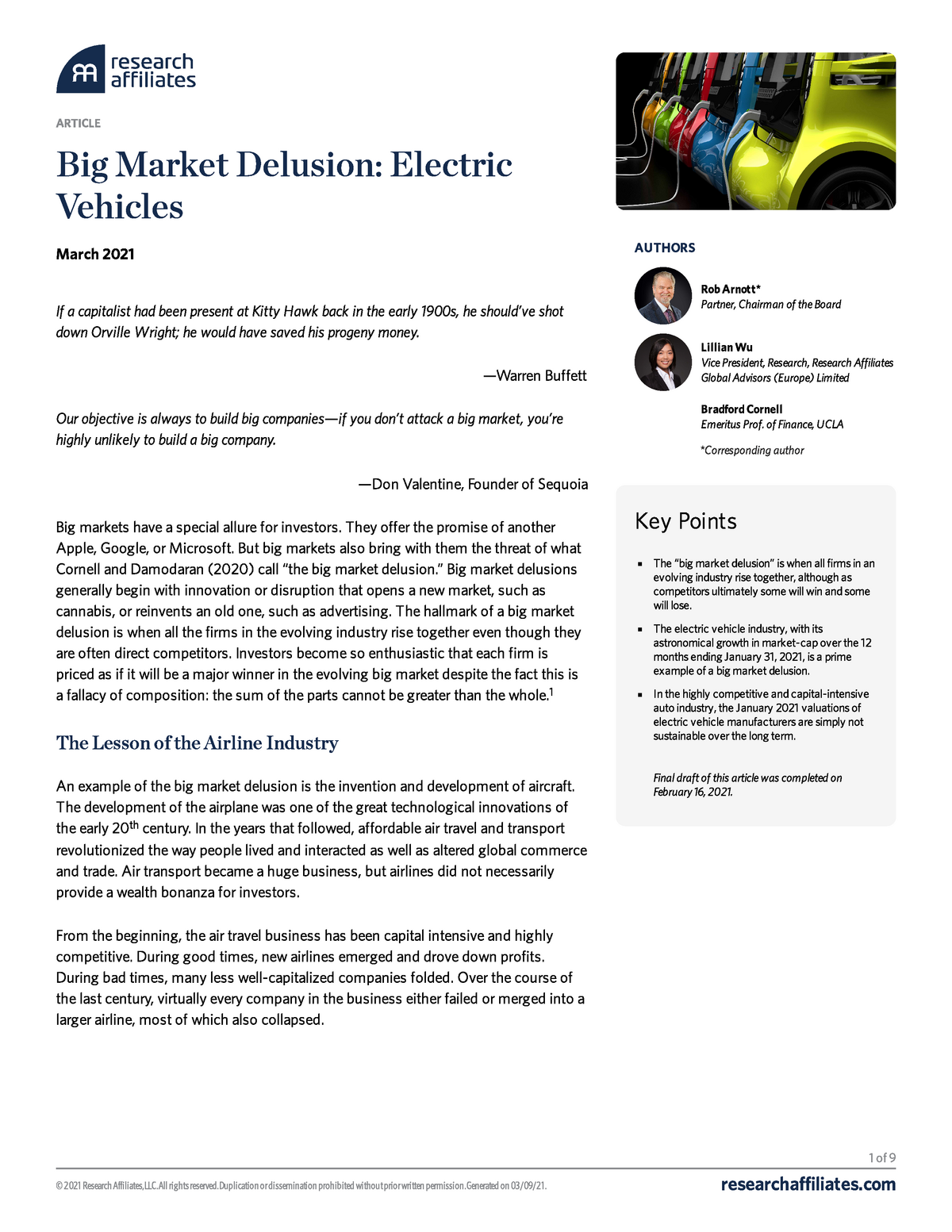 826 big market delusion electric vehicles 1 of 9 AUTHORS Rob Arnott