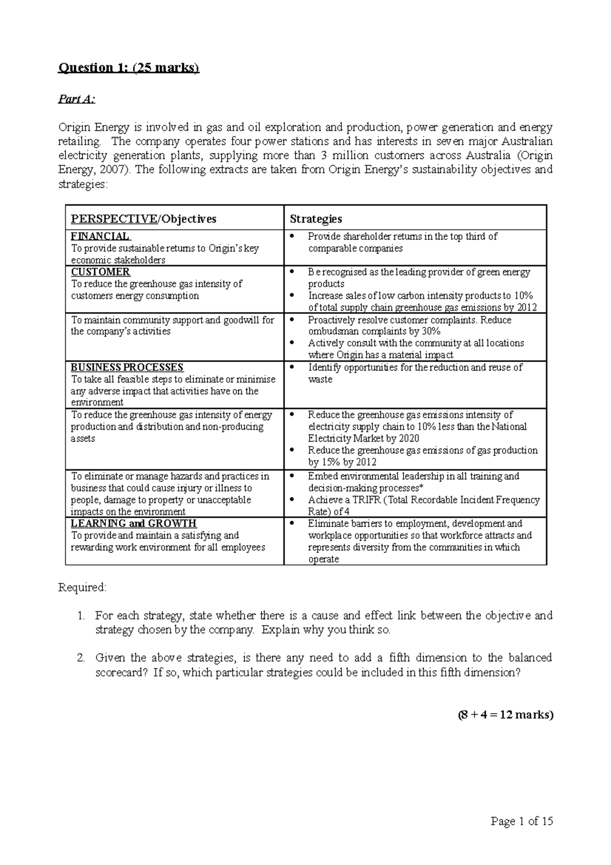 Exam 2009, Questions And Answers - Final Exam - Question 1: (25 Marks ...