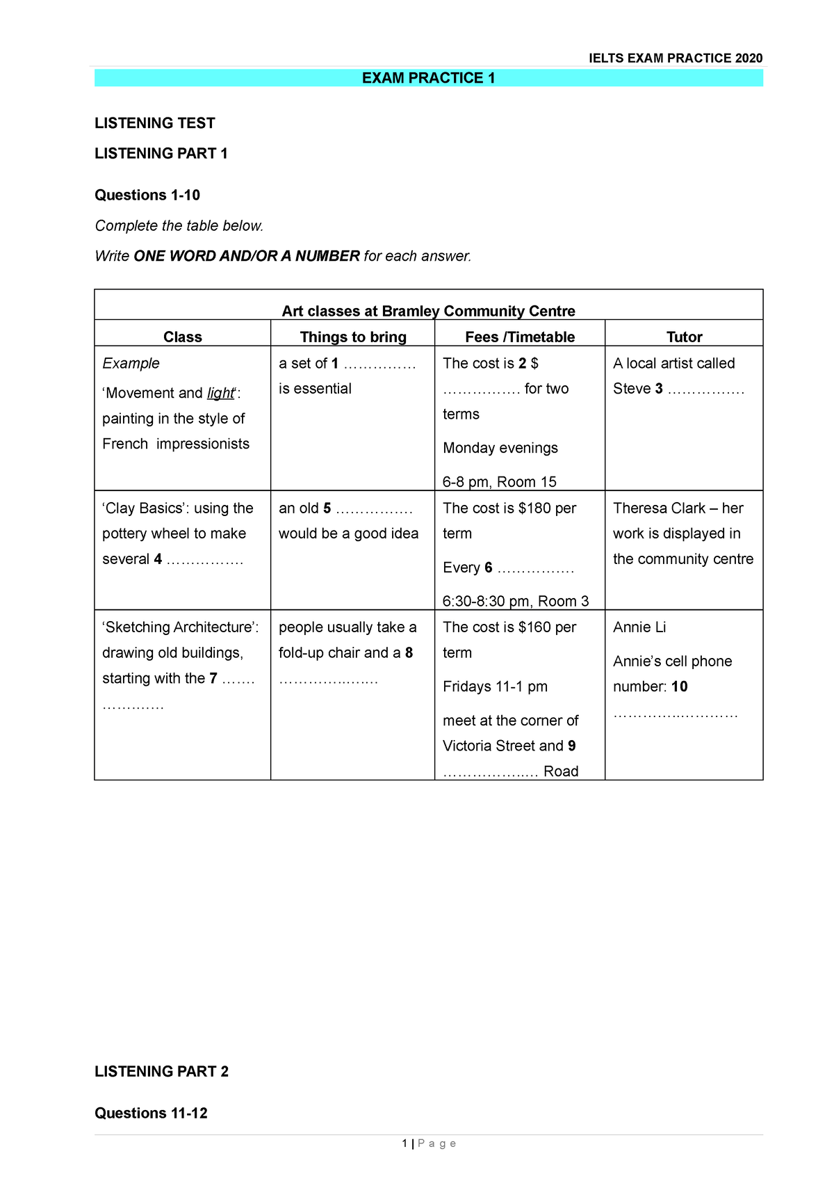 2021-EXAM- Practice - Tieng Anh - EXAM PRACTICE 1 LISTENING TEST ...