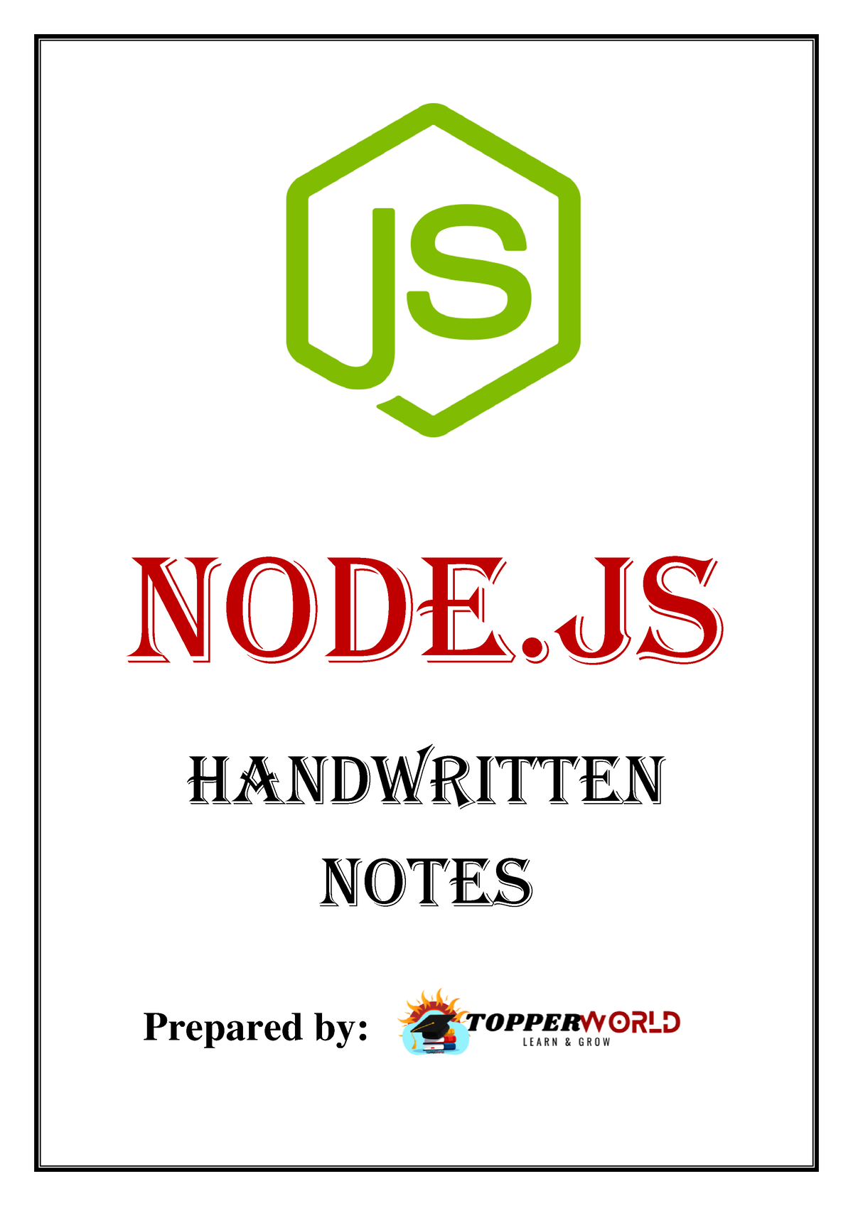 Notes Of Nodejs - B.tech(IT), B.Tech(CSE) - Node Handwritten Notes ...