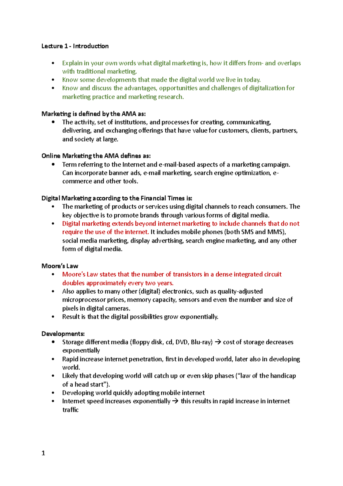 DM summary - Lecture 1 - Introduction Explain in your own words what ...