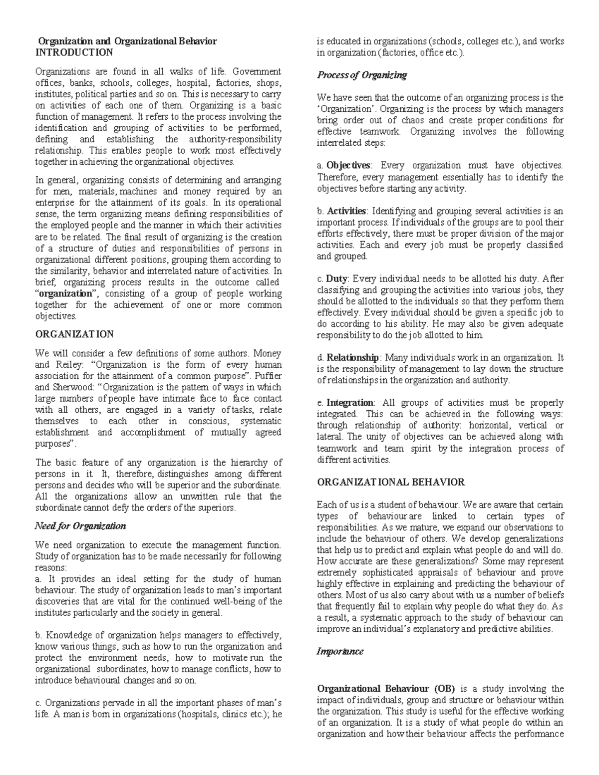 HBO Reviewer - hbo rebiew - Organization and Organizational Behavior ...