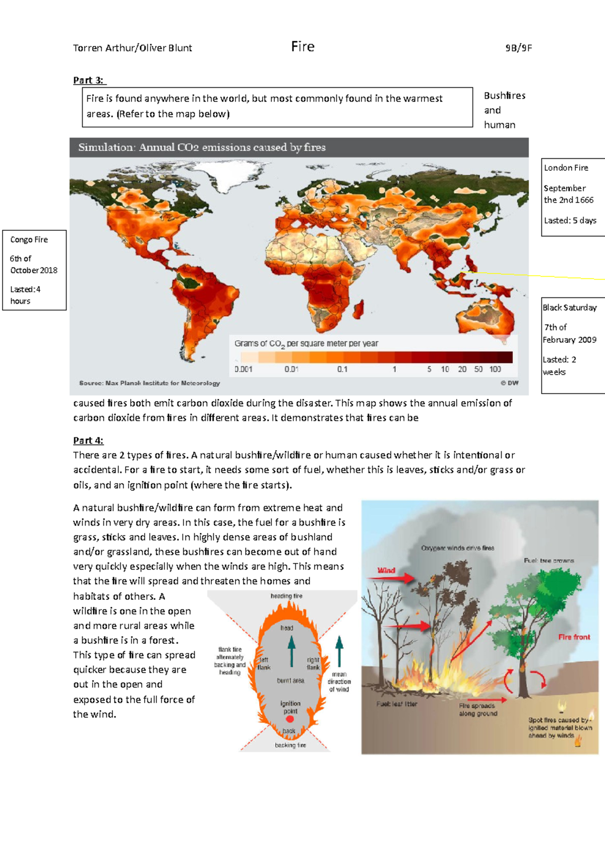 Fire Fire notes Part 3 Bushfires and human caused fires both emit