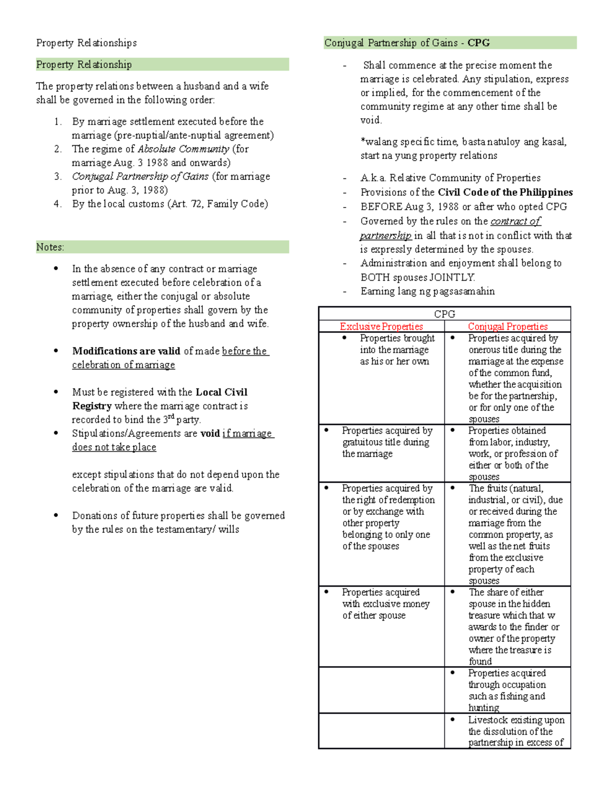 Property Relations - Property Relationships Property Relationship The ...