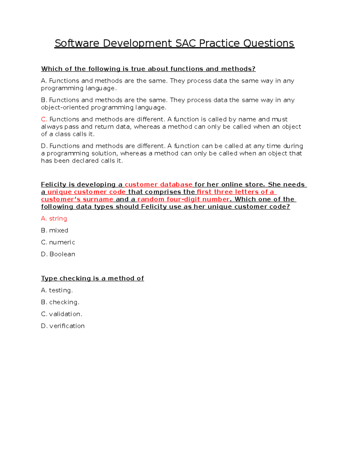 SD SAC1 Study Notes - Software Development SAC Practice Questions Which ...