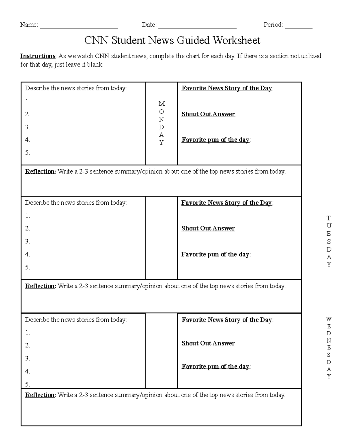 CNN10 Student Worksheet Name _______________________ Date