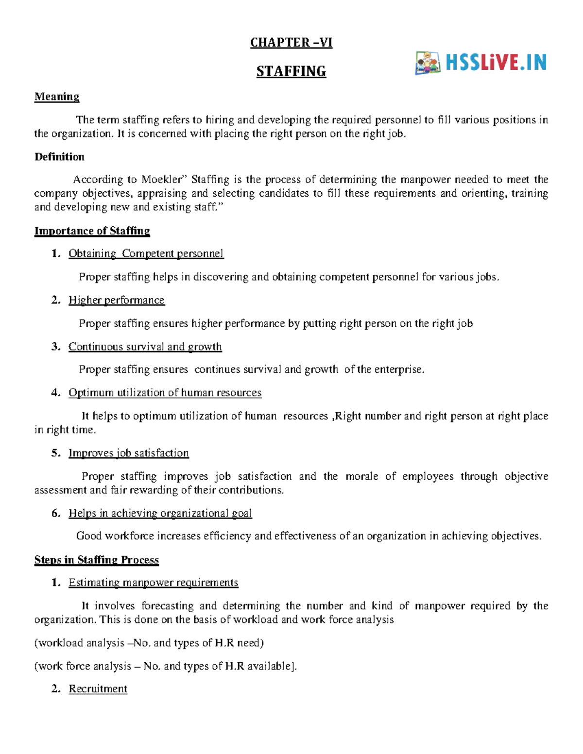 xii-business-studies-chapter-6-staffing-chapter-3vi-staffing-meaning