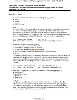 TB Nutrition CH 5- Grodner 7th Ed. - NURSINGTB Chapter 05: Fats Grodner ...