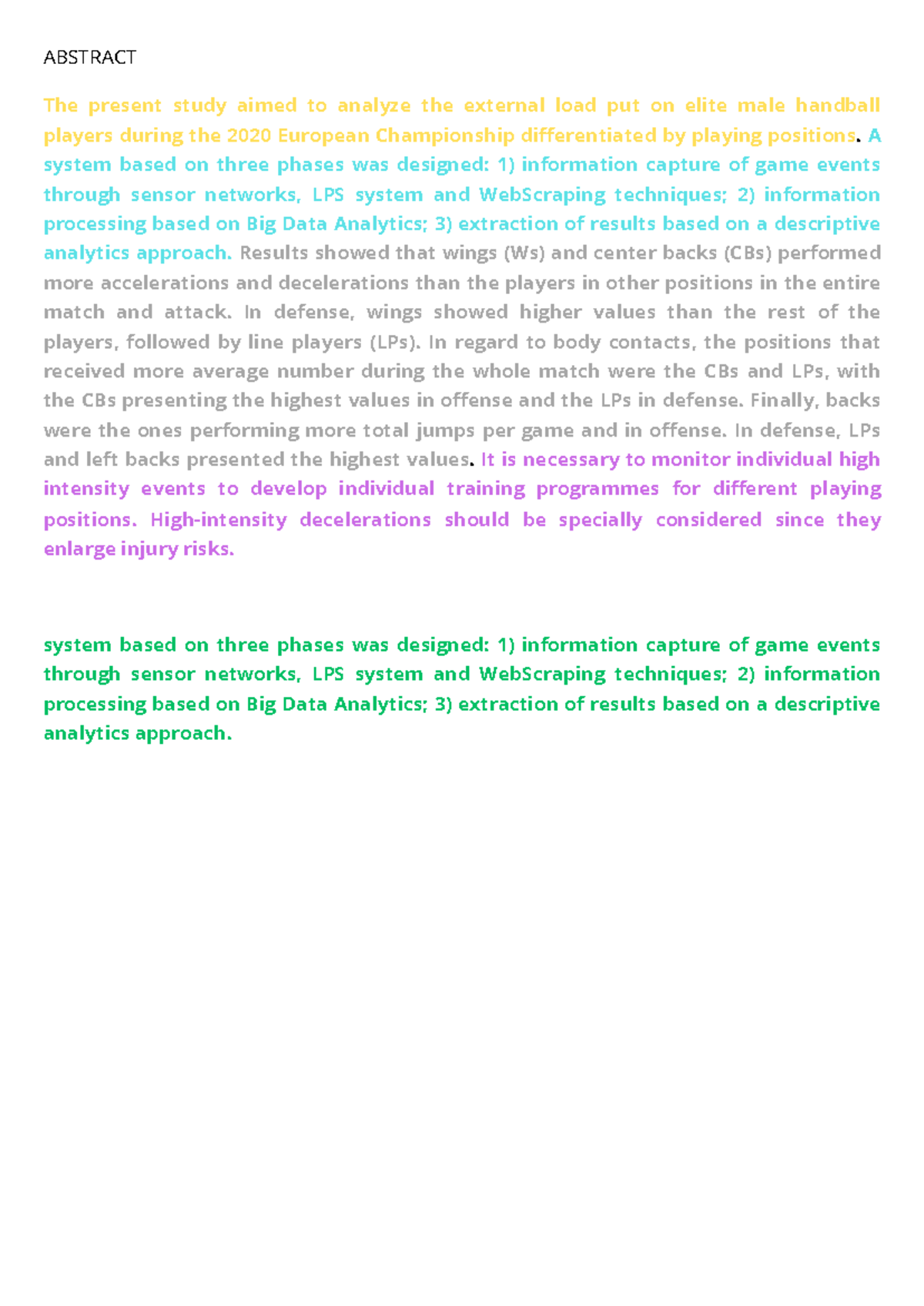 Sample Abstract - ABSTRACT The present study aimed to analyze the ...