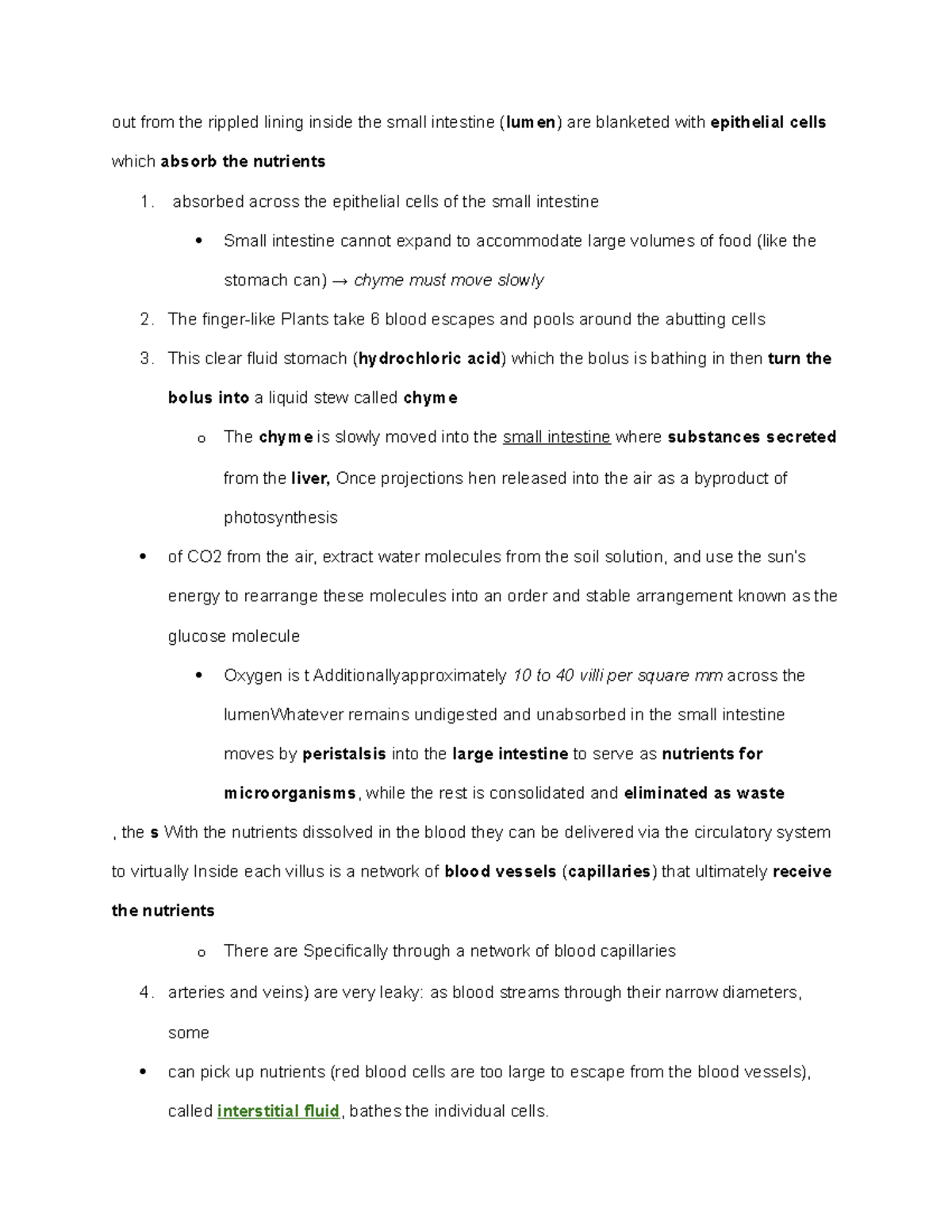 Biol 201 chapter 7 notes - out from the rippled lining inside the small ...