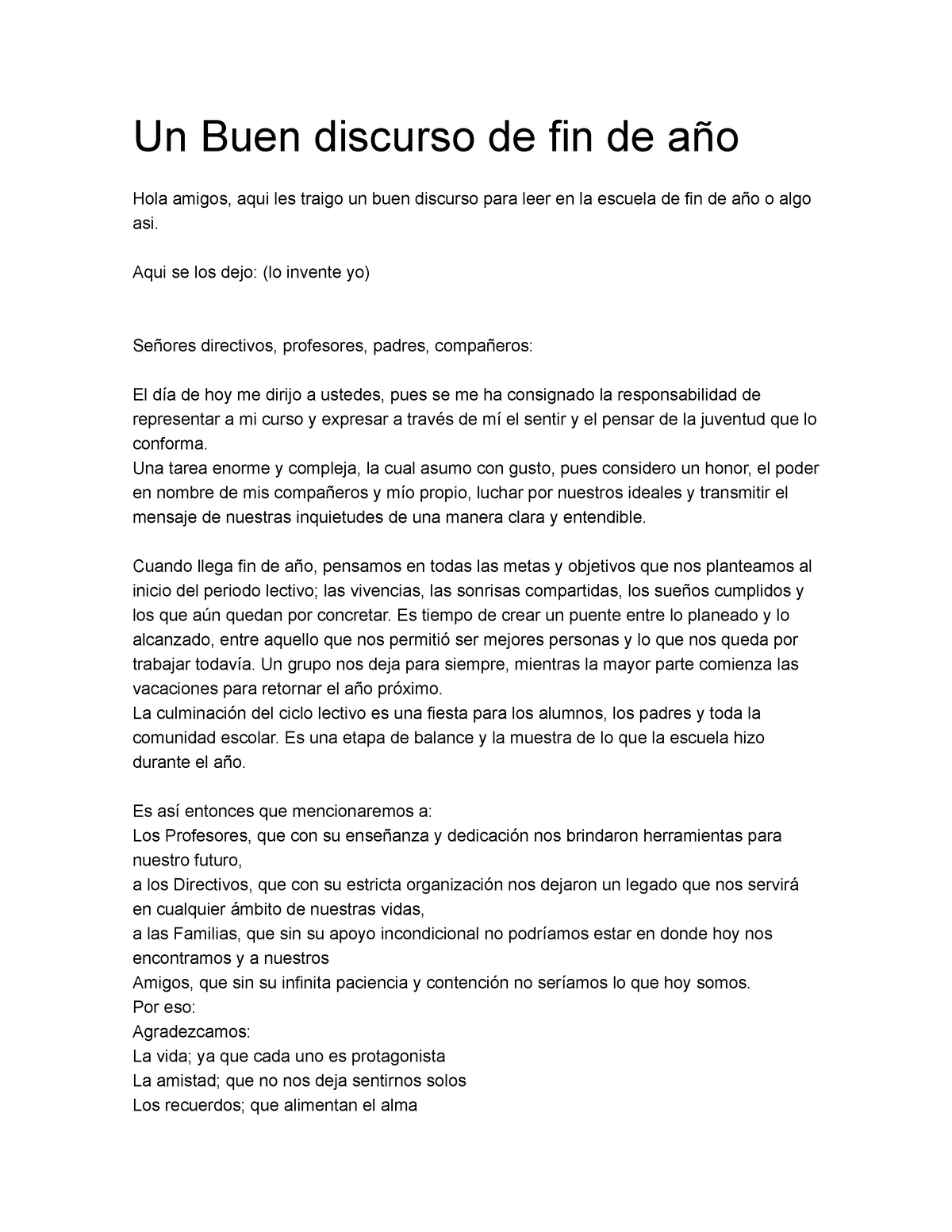 356469665 Un Buen Discurso de Fin de Ano - Un Buen discurso de fin de 