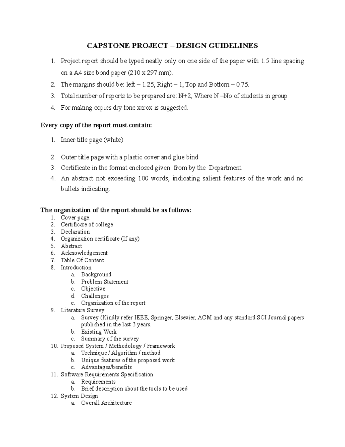 4BCS705 Capstone Design Guidelines CAPSTONE PROJECT DESIGN