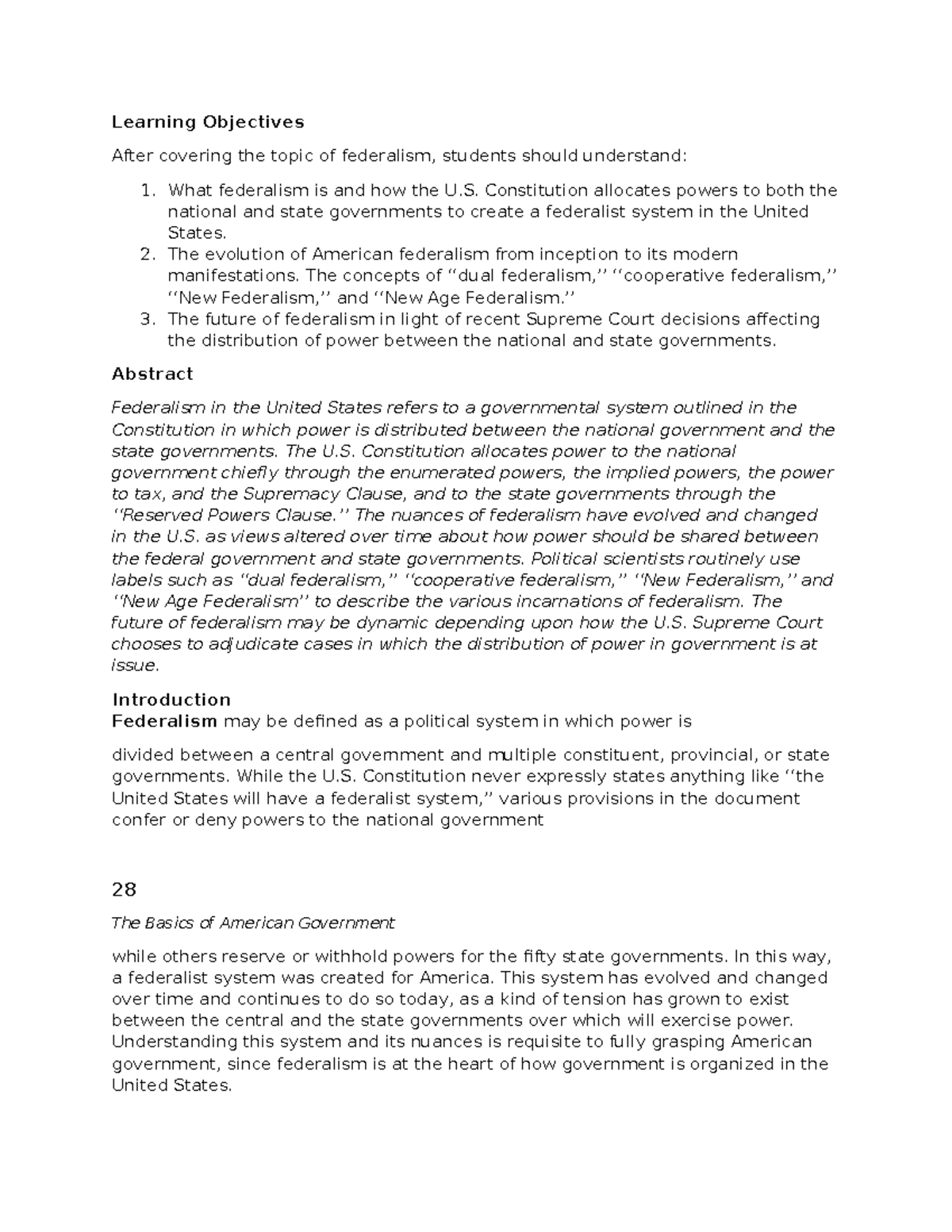 US gov notes 3 - Learning Objectives After covering the topic of ...