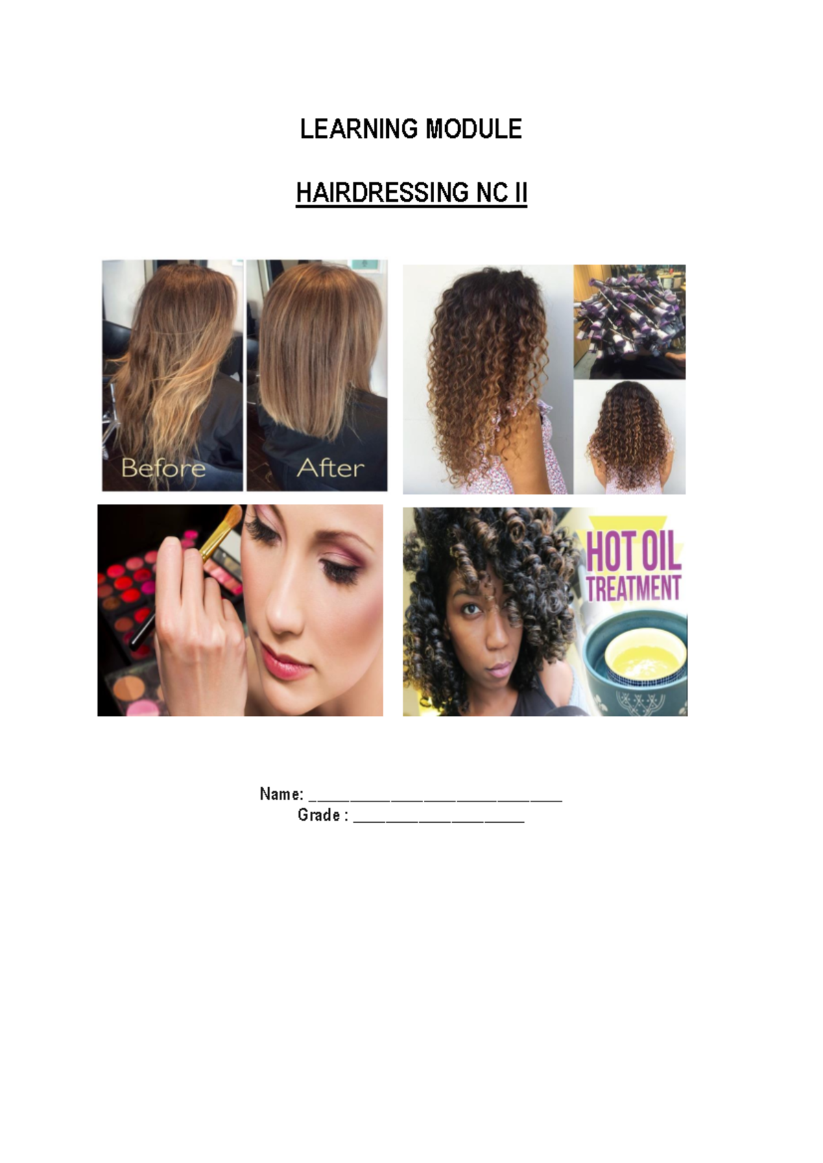Learningmoduleinhairdressing compress LEARNING MODULE HAIRDRESSING