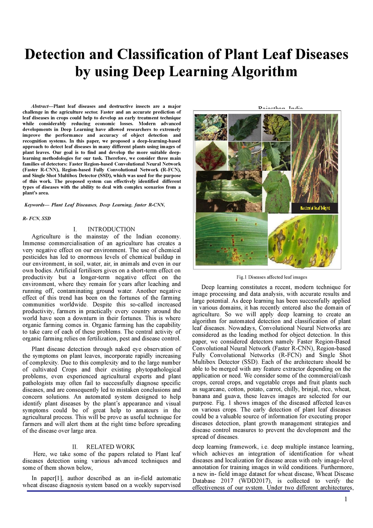 Plant Leaf Disease Detection Using Deep Learning Detection And