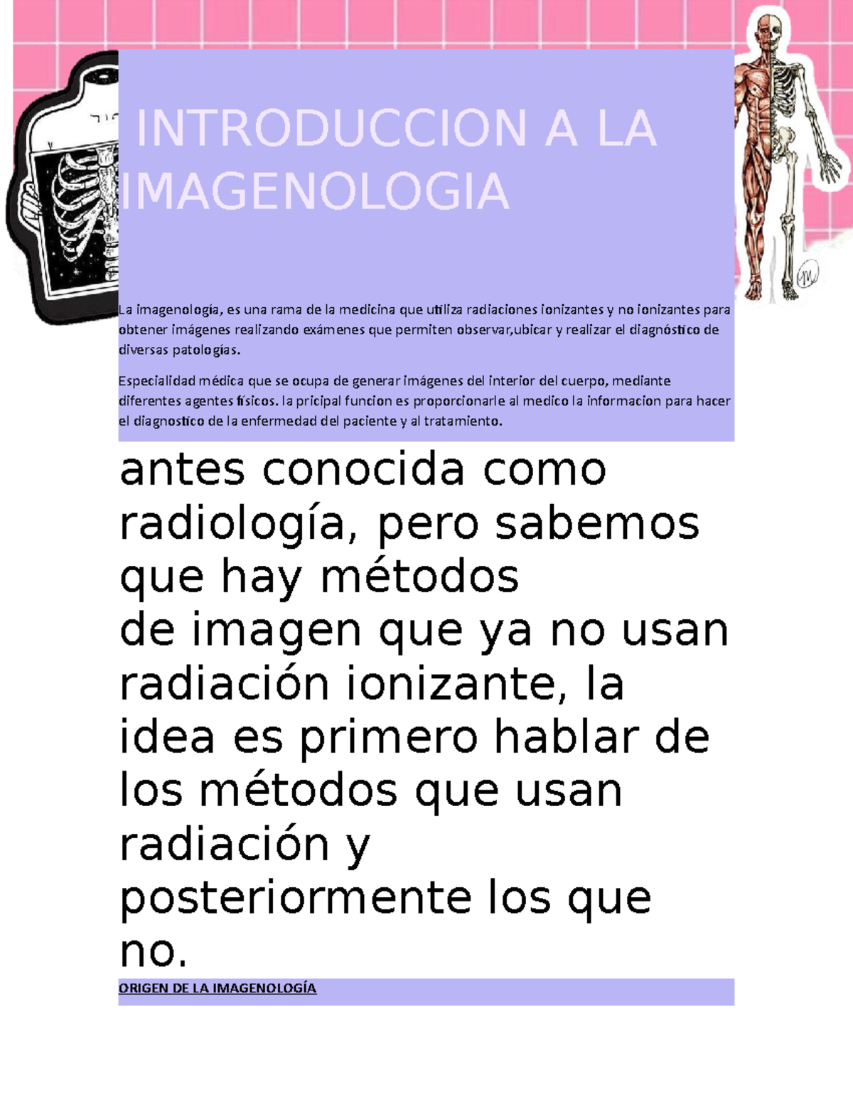 Introduccion A LA Imagenologia - INTRODUCCION A LA IMAGENOLOGIA La ...