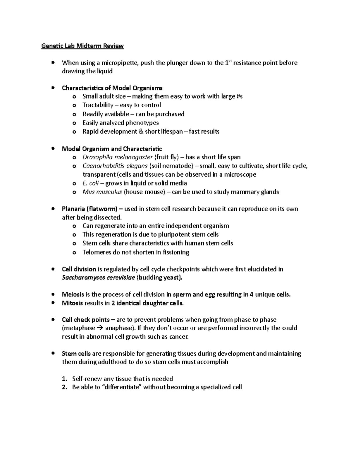 Lab Final Review Lab Midterm Review When using a