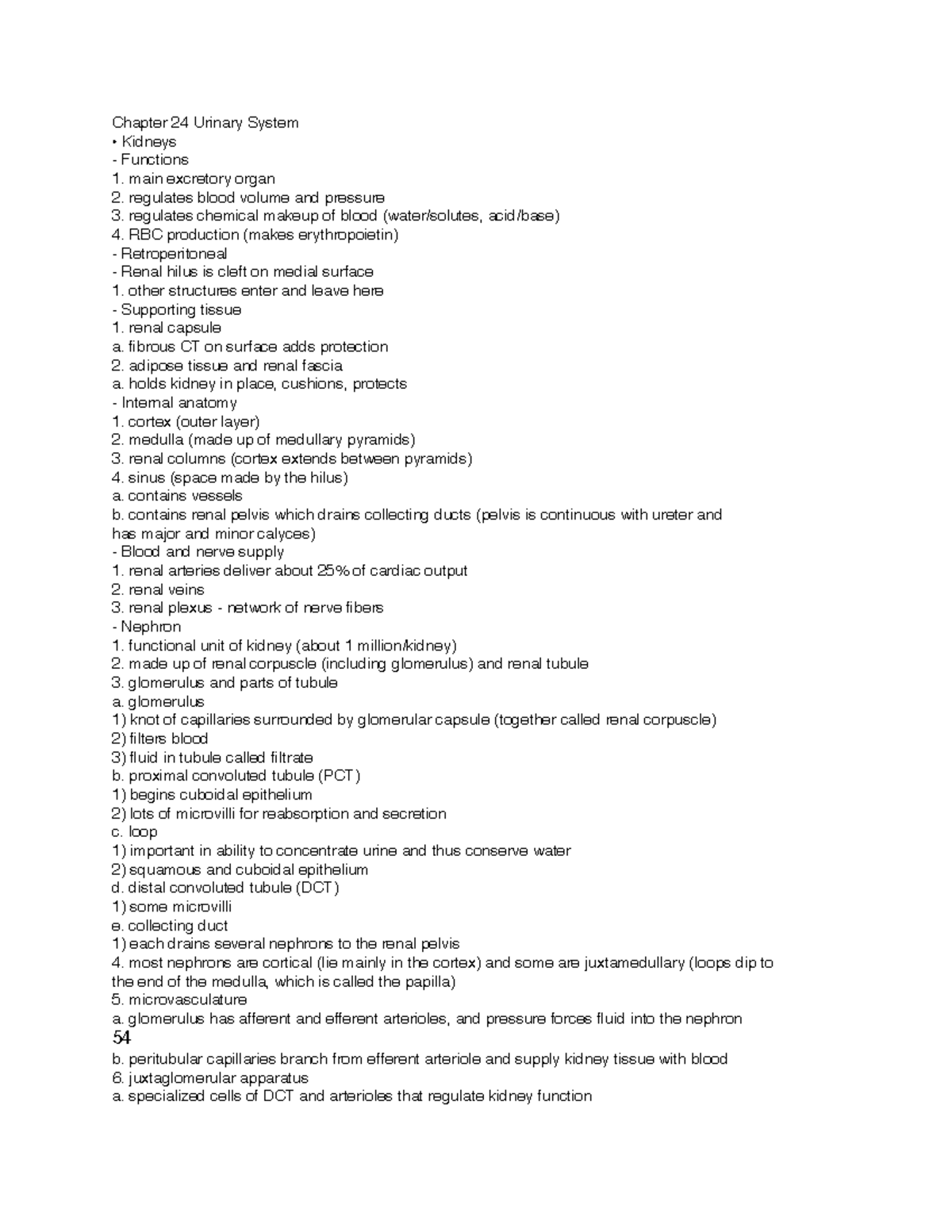 Anat 24 - urinary system anatomy class notes - Chapter 24 Urinary ...