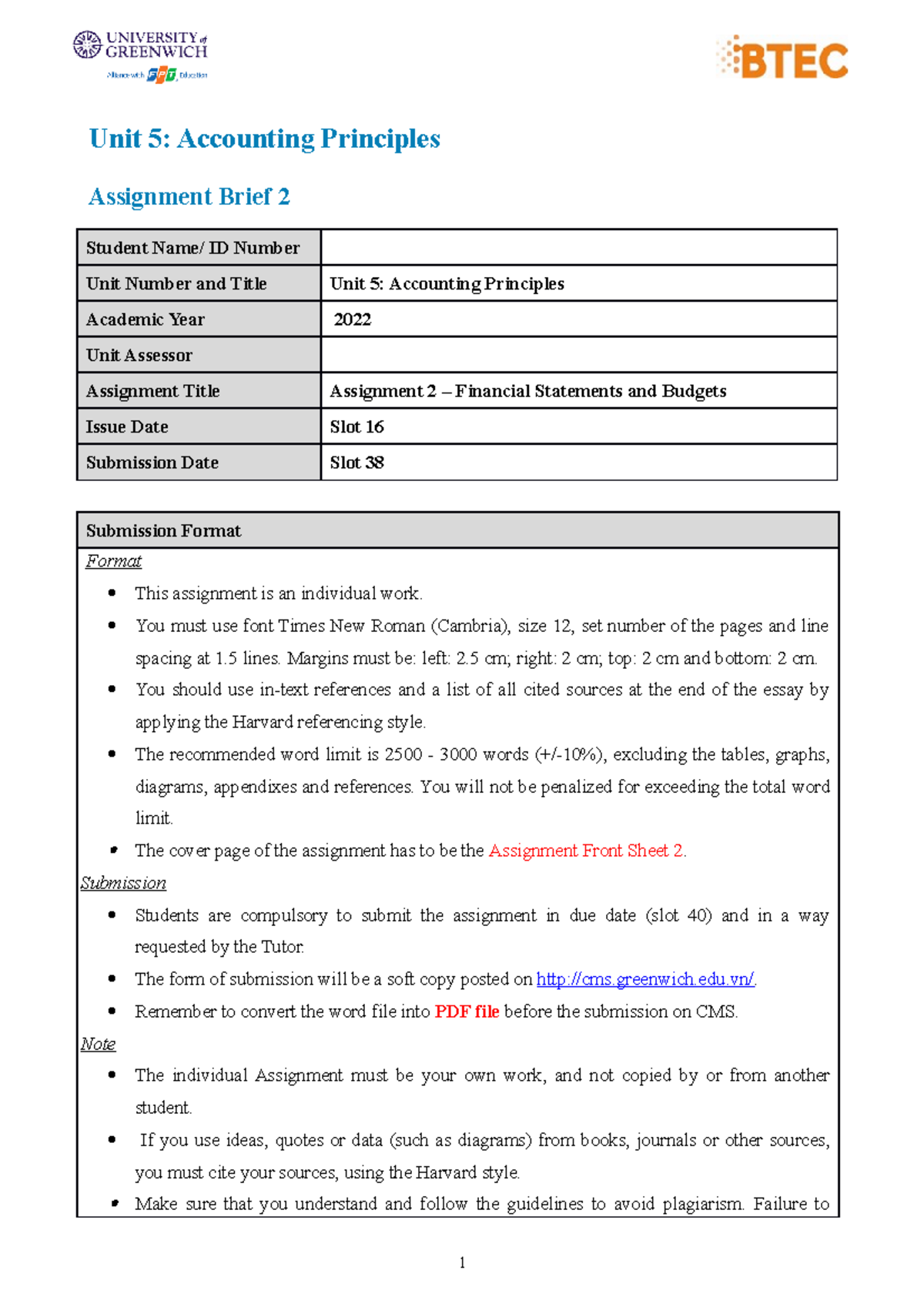 assignment accounting principles