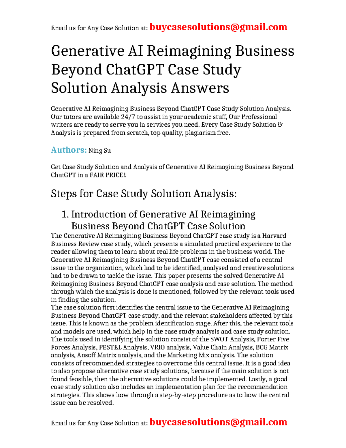 SOLUTION Generative AI Reimagining Business Beyond ChatGPT - Generative ...