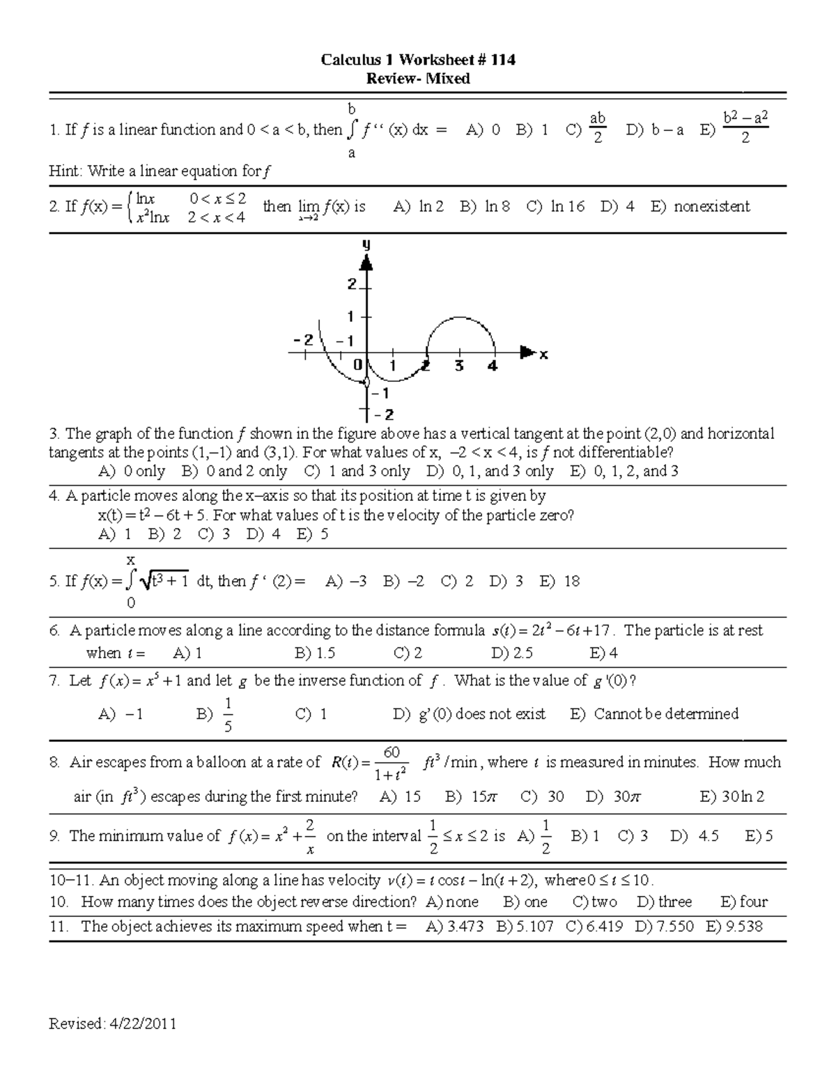 AB ws 114 Review Mixed - Dr. Meyers calc lecture worksheet to prepare ...
