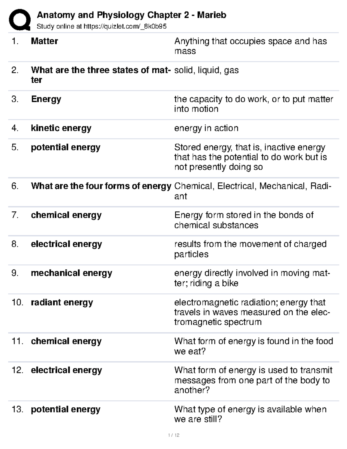 Reviewer 4 (basic Chem) - Study Online At Quizlet  8k0b Matter Anything 