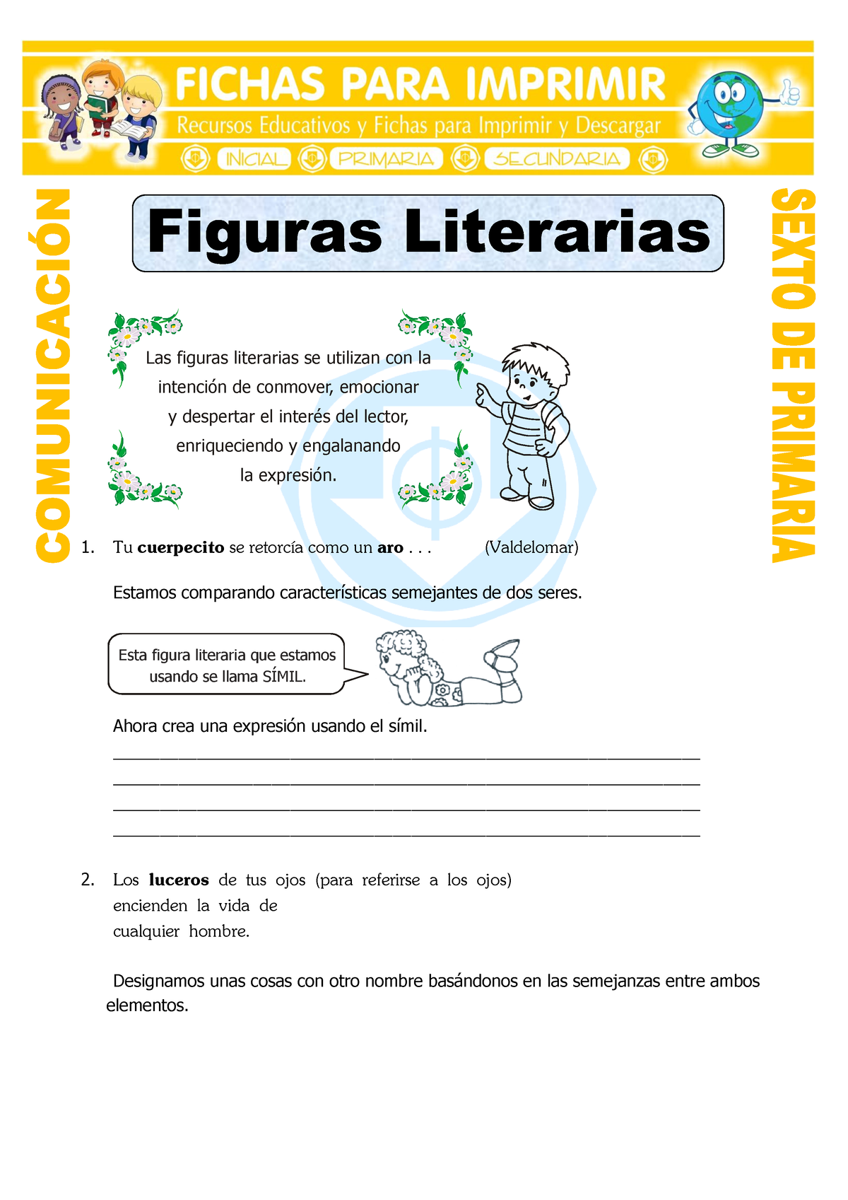 Ficha Que Son Las Figuras Literarias Para Sexto De Primaria - Las ...