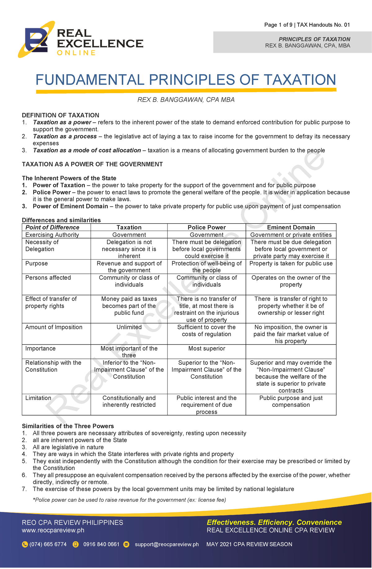 TAX 01 - Fundamental Principles Of Taxation - Real Excellence Online ...