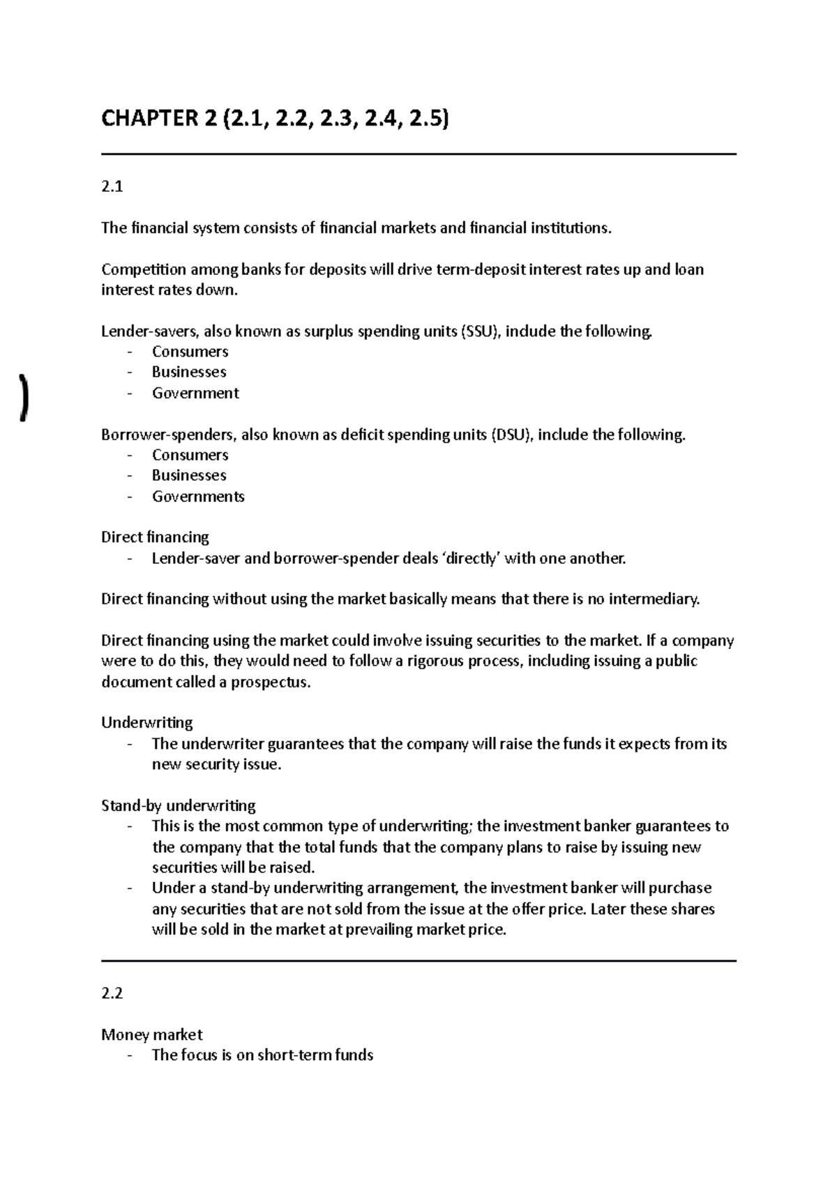Chapter 2 - Lecture notes 2 - CHAPTER 2 (2, 2, 2, 2, 2) 2. The ...