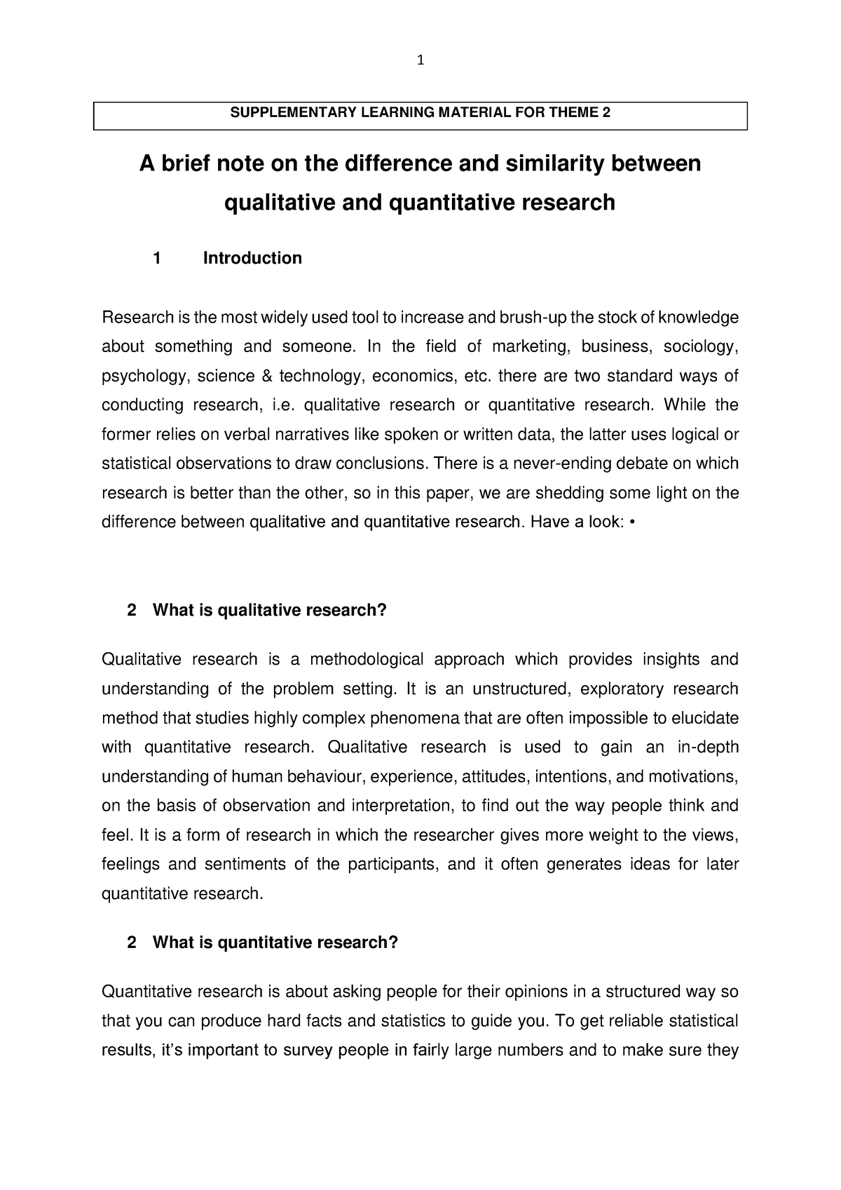 assignment on qualitative and quantitative research