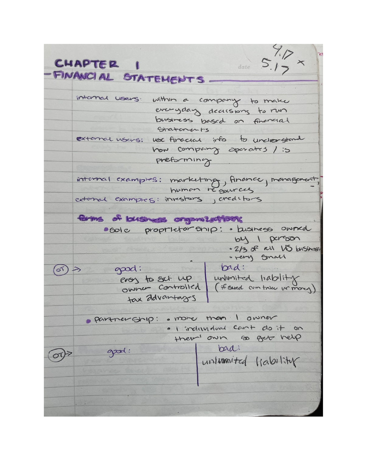 Accounting Chapter 1 - ACCT 201 - Studocu