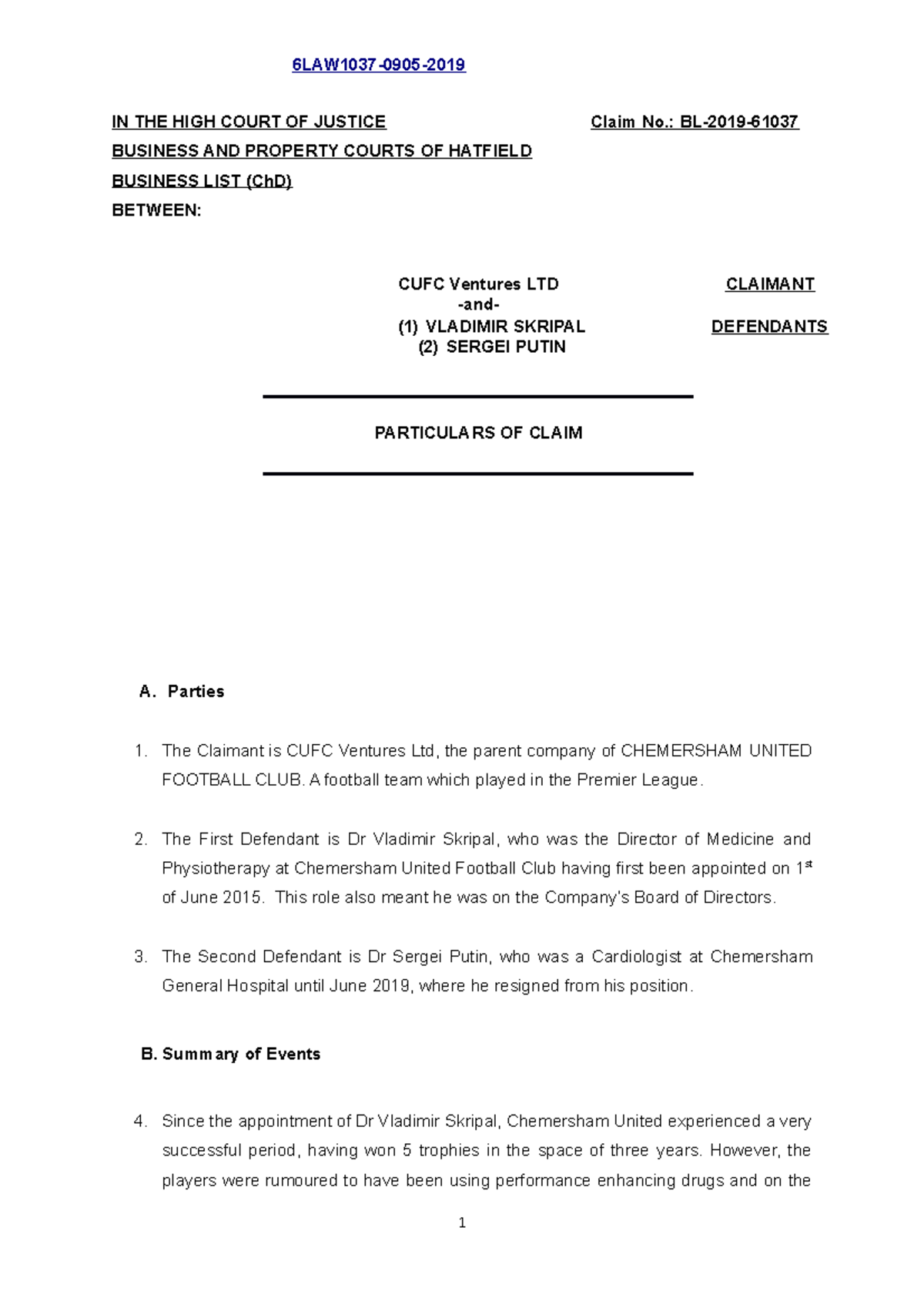 Template Statement Of Claim Example Hq Printable Docu 2118