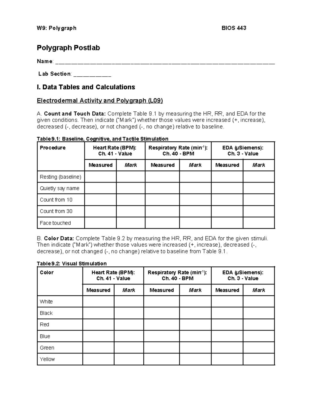 W9 Polygraph worksheet - Polygraph Postlab Name: - Studocu