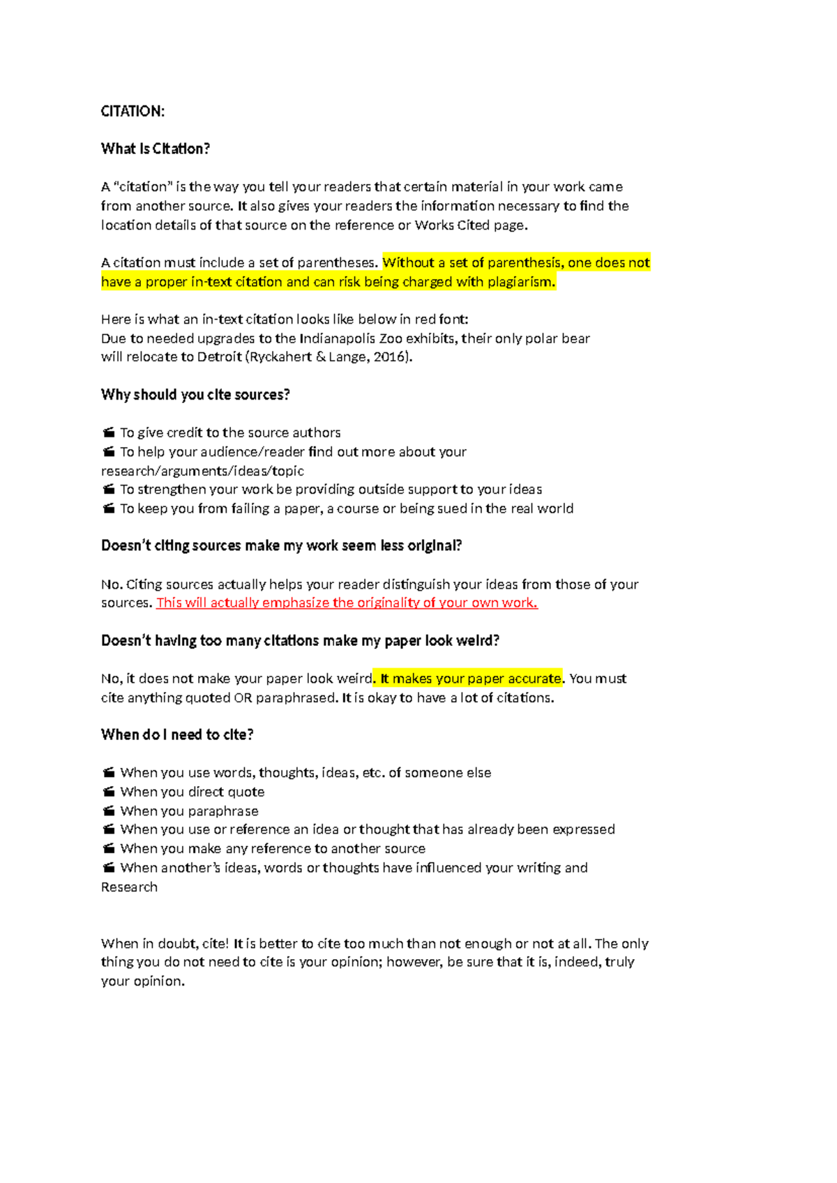 Citation - CITATION: What is Citation? A “citation” is the way you tell ...
