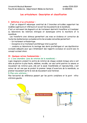 les articulateurs et les arcs faciaux