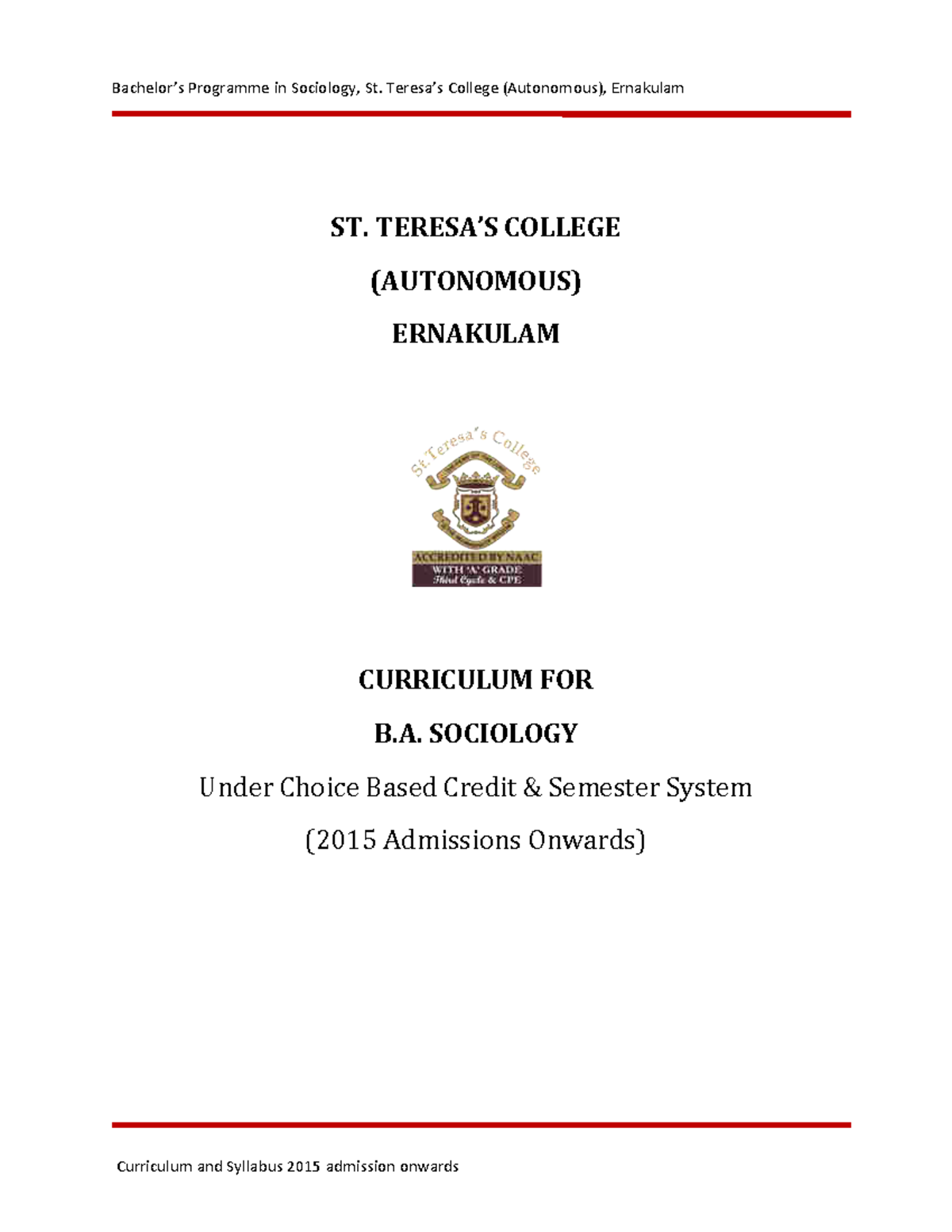 B - Theories Of Sociology - ST. TERESA9S COLLEGE (AUTONOMOUS) ERNAKULAM ...