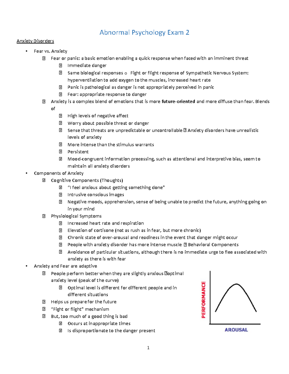 Abnormal Psychology Exam 2 - Anxiety Fear Or Panic: A Basic Emotion ...