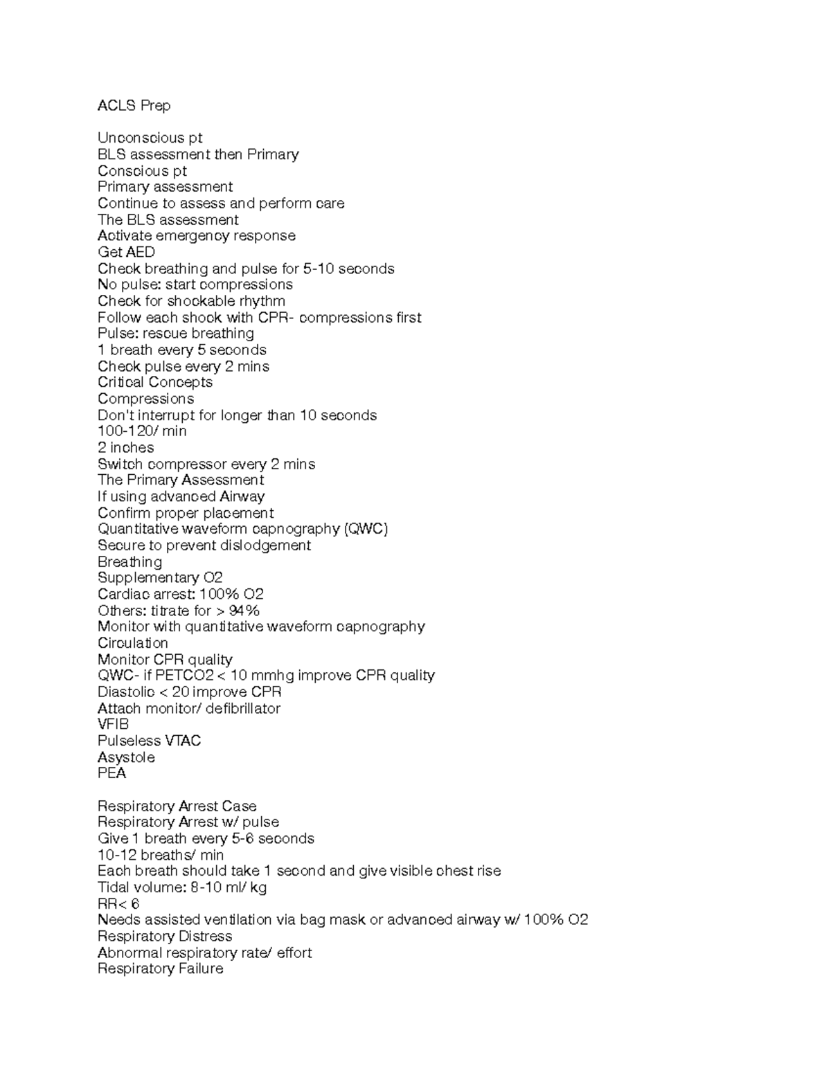 ACLS: dysrhythmia - additional information for how to treat a patient ...