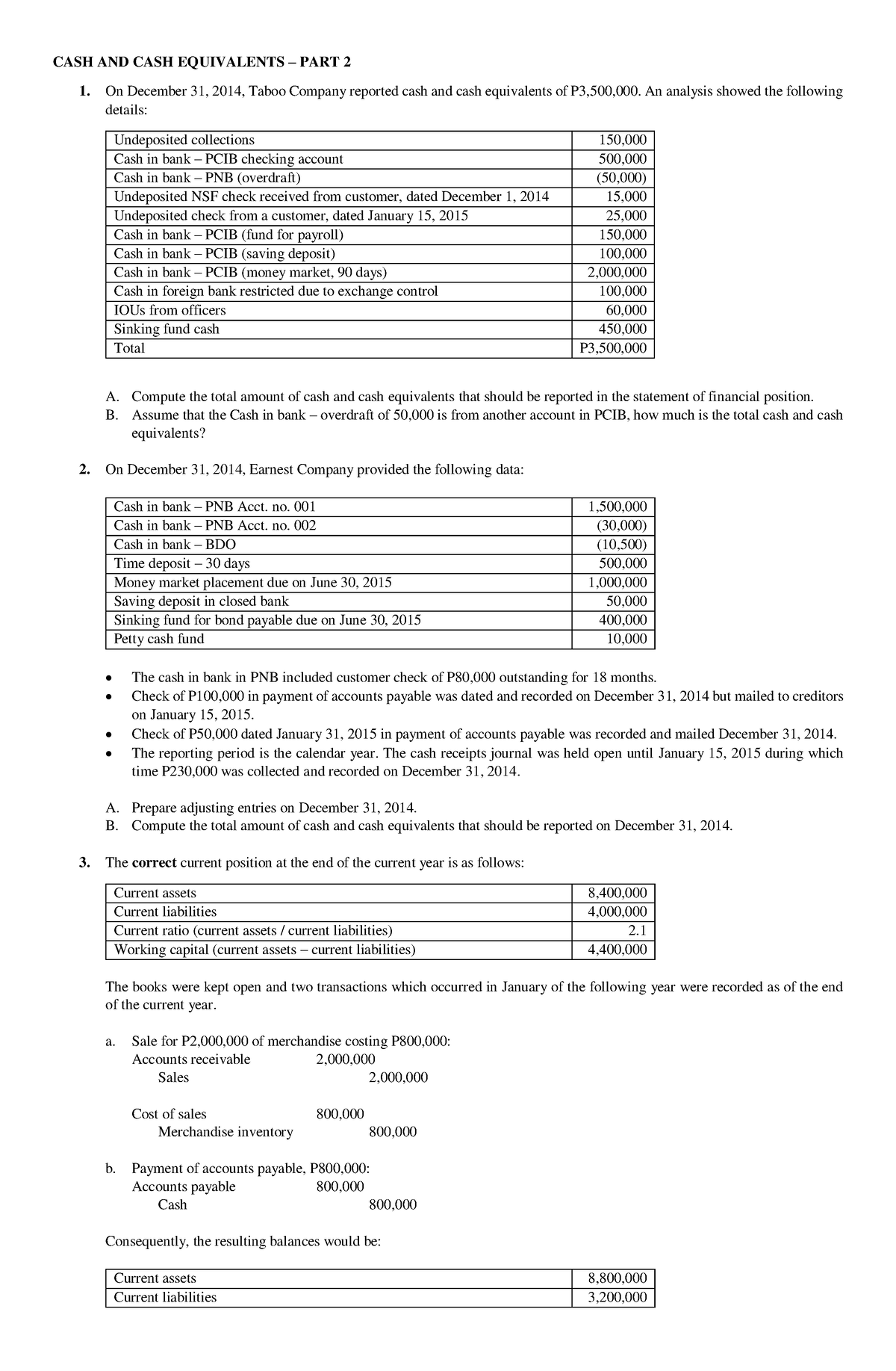 Toaz - Useful in studying - CASH AND CASH EQUIVALENTS – PART 2 On ...