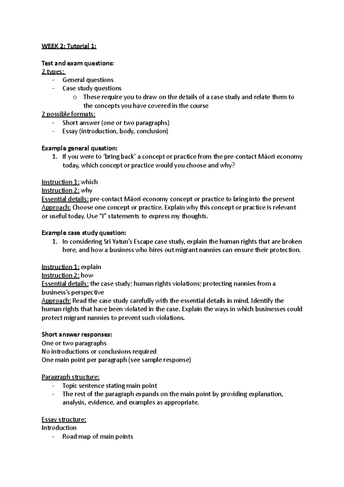BSNS201 Tutorials - Business and Culture - UCNZ - Studocu