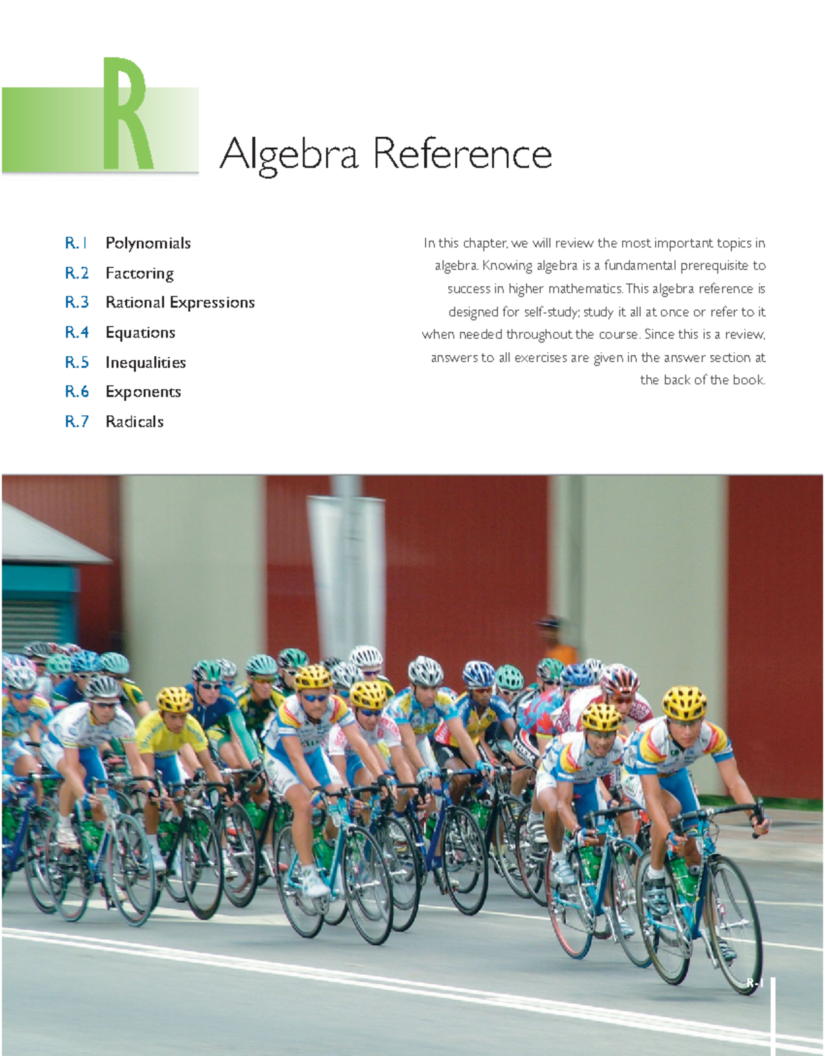 Chapter R - Algebra - R Polynomials R Factoring R Rational Expressions ...