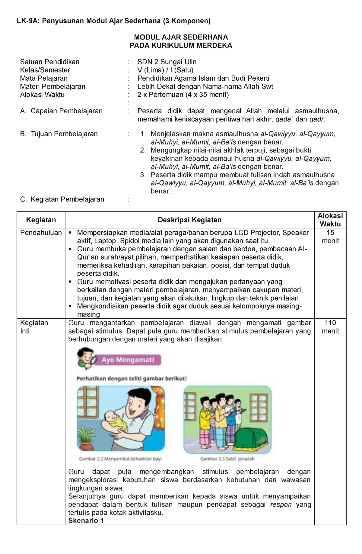 LK 9 A B Revisi - LK-9A: Penyusunan Modul Ajar Sederhana (3 Komponen ...