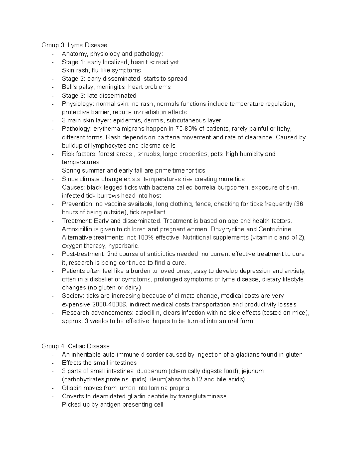 BIO 1080- Notes on diseases - Group 3: Lyme Disease - Anatomy ...