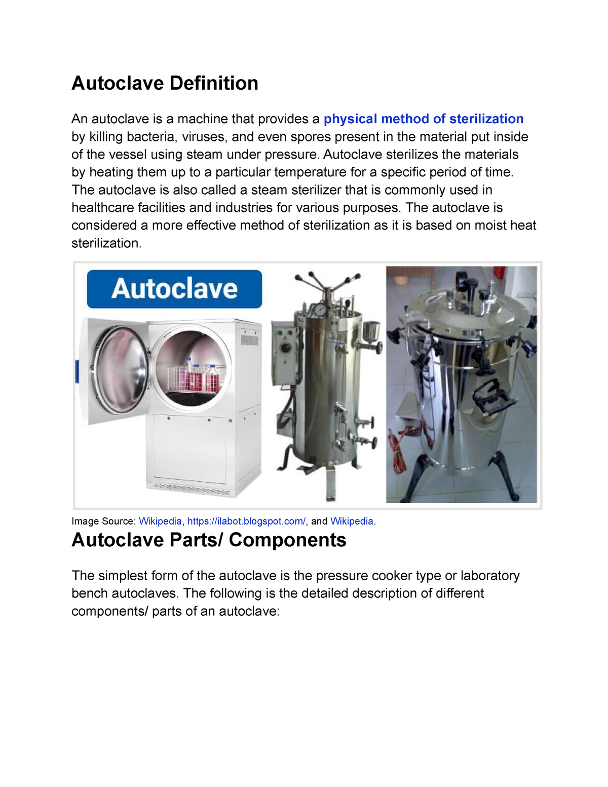 Autoclave: Principle, Types, and Precautions - Plant Cell