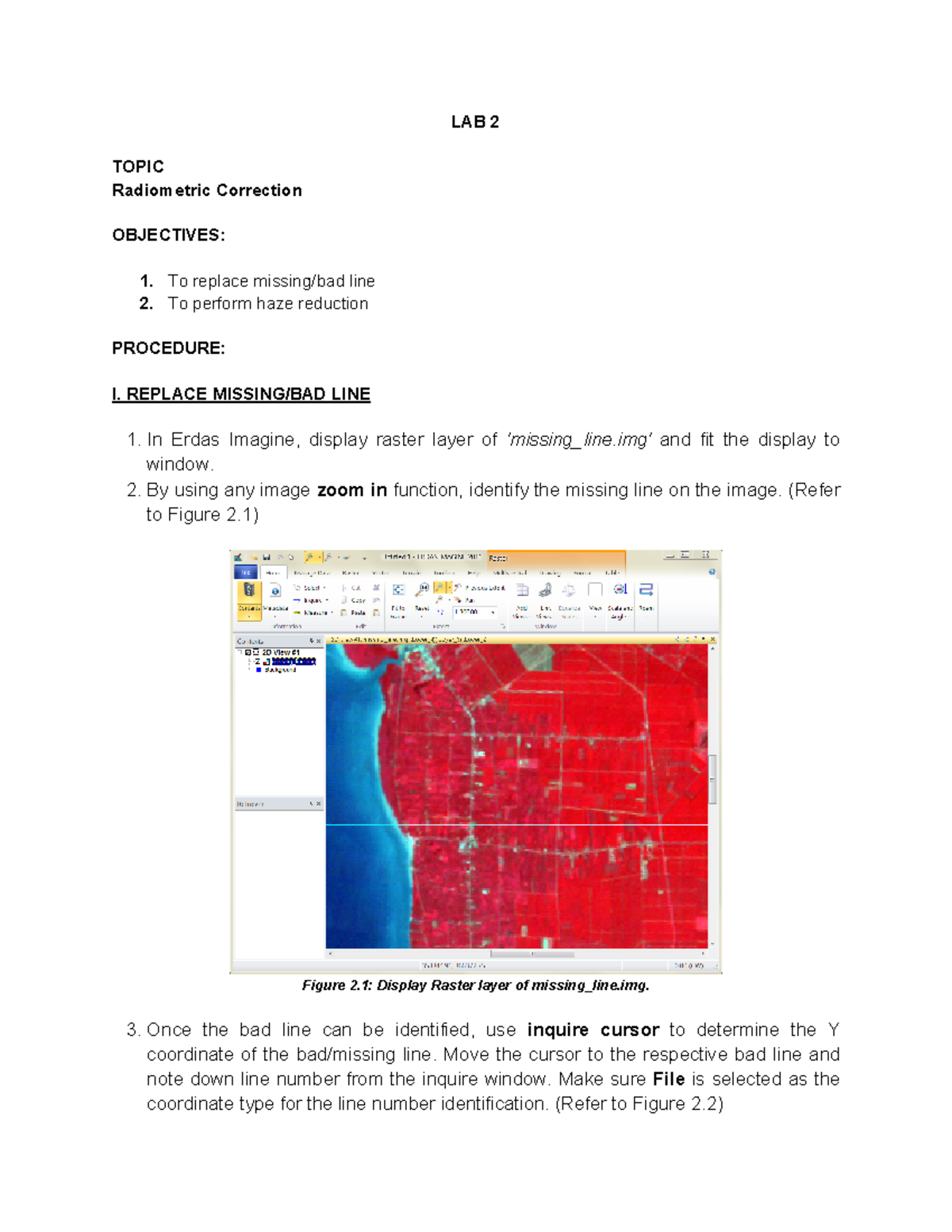 Lab 2a Radiometric Correction - LAB 2 TOPIC Radiometric Correction ...