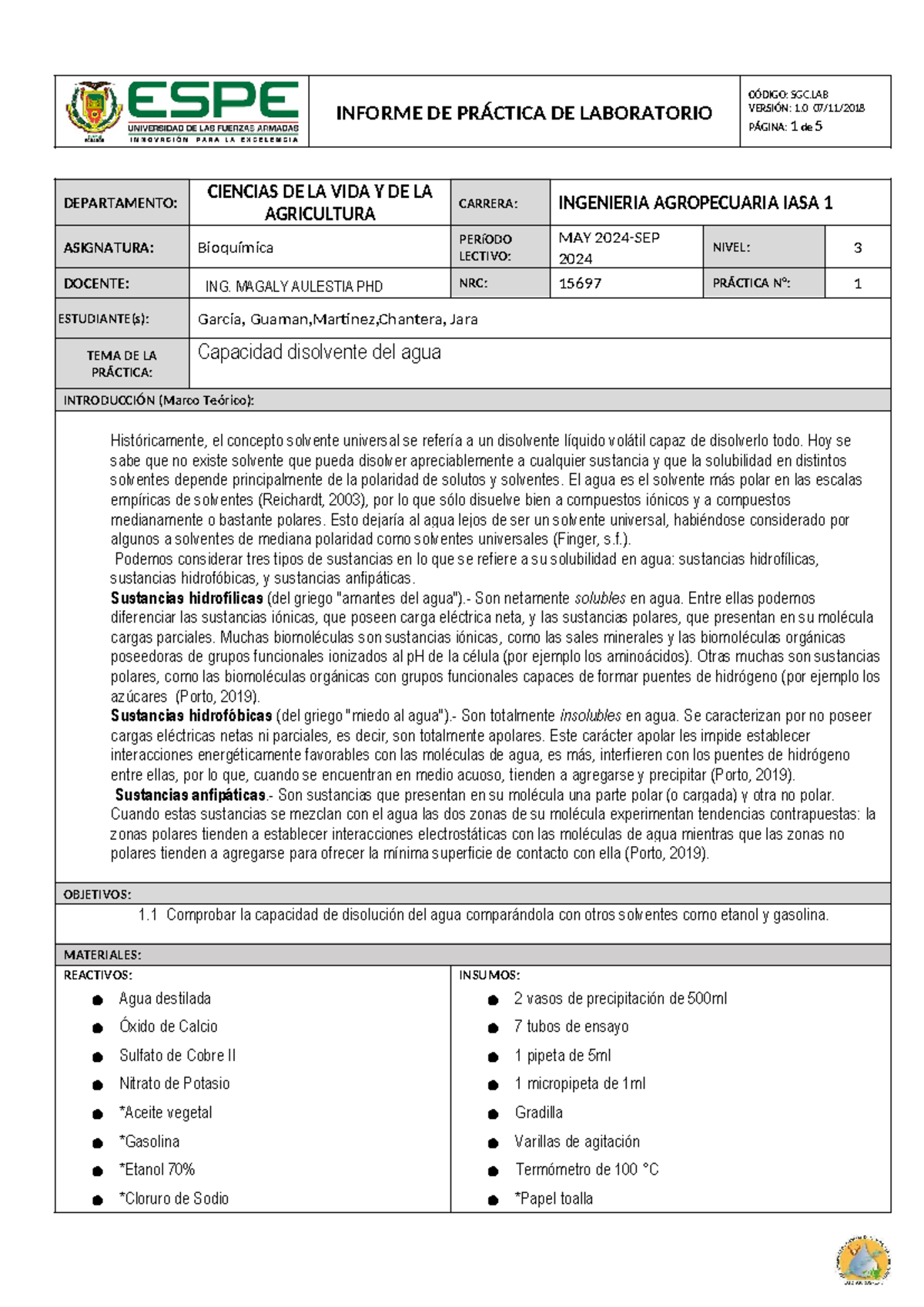 Formato Informe Practica Laboratorio 3 Informe De PrÁctica De