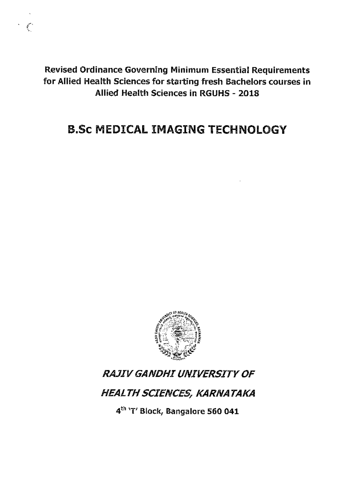 B Sc Medical Imaging Technology Medical Studocu